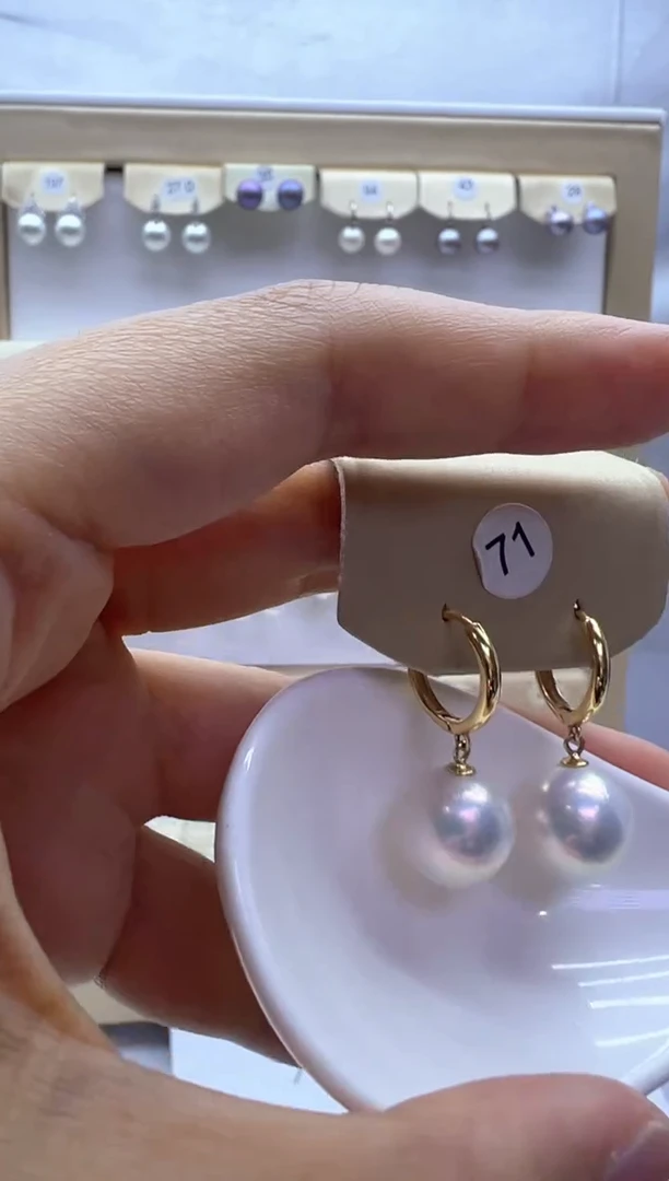 银S925镶嵌淡水珍珠耳饰71