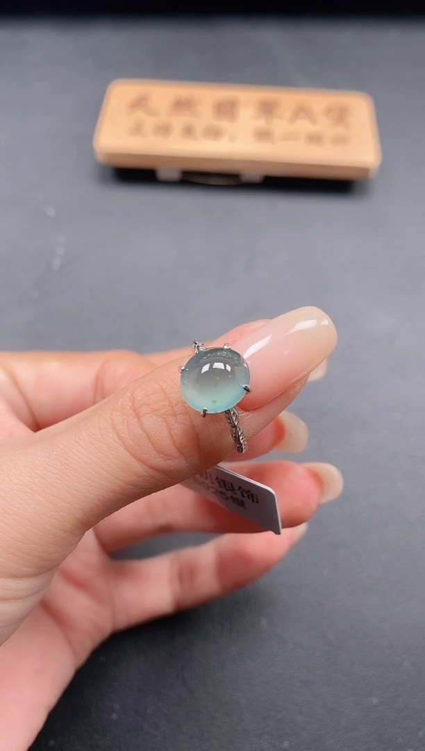 银S925镶嵌戒指翡翠111