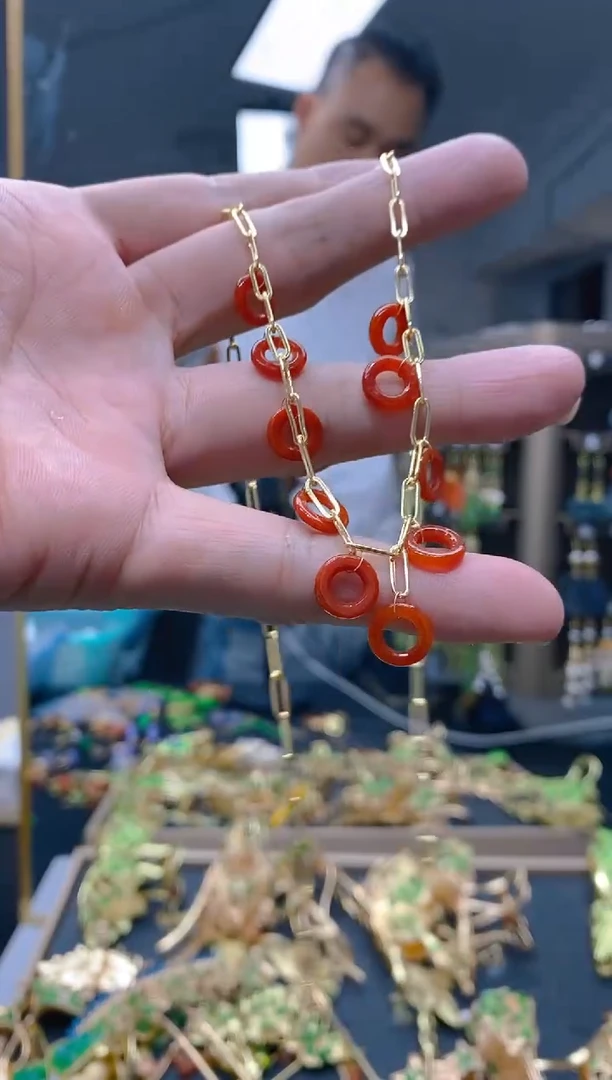 【闪购商品】翡翠耳饰合金0276翡翠锁骨链