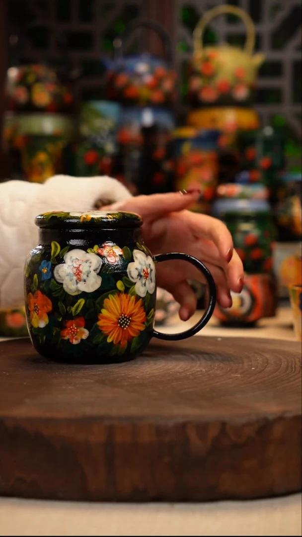 紫砂油画手绘釉下彩