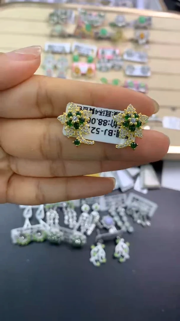 翡翠戒指银S925镶嵌翡翠 蛋面 银S925镶嵌