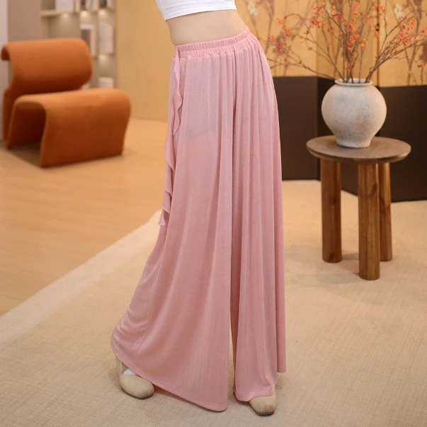 8102 D舞蹈裤女日常现代古典阔腿仙气飘带跳舞专用练功显瘦新款