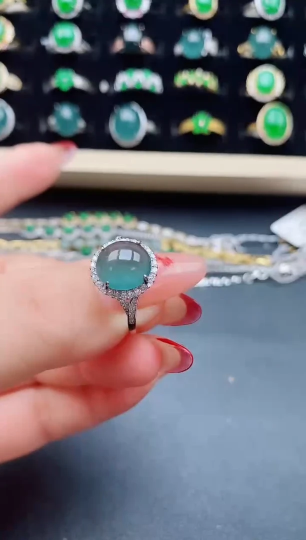 【闪购商品】翡翠戒指银S925镶嵌5080805