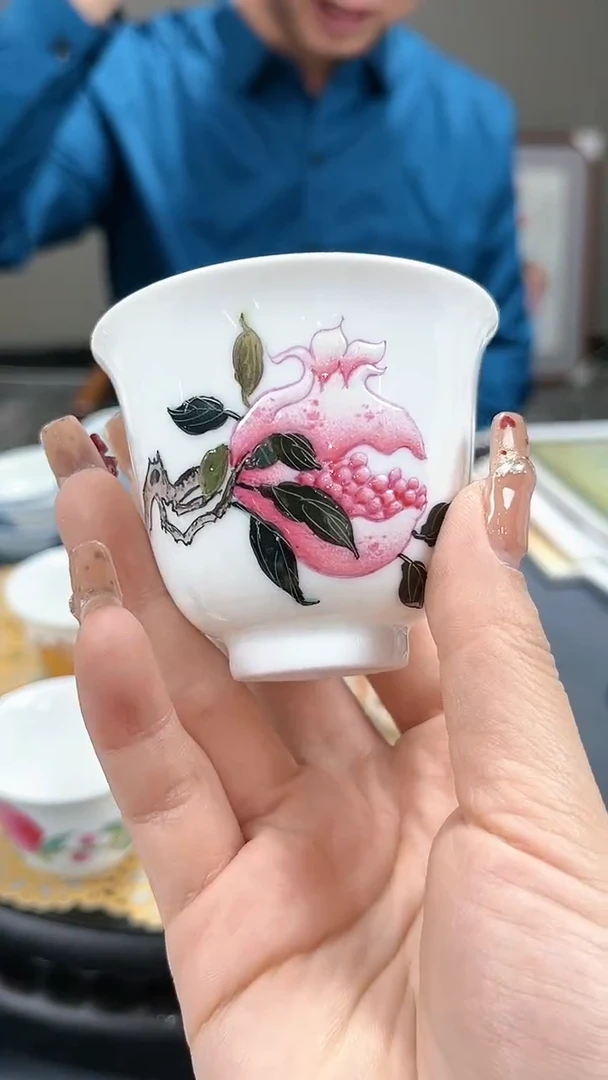 【闪购商品】官窑瓷画院945官窑瓷画院石榴铃铛杯