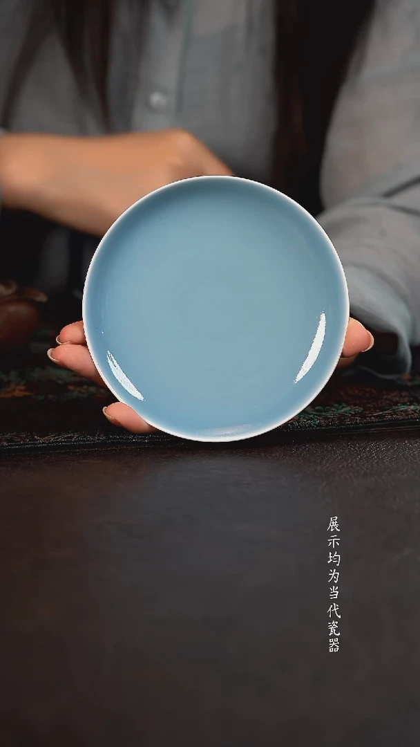 初蓝舍天青纯色小壶承
