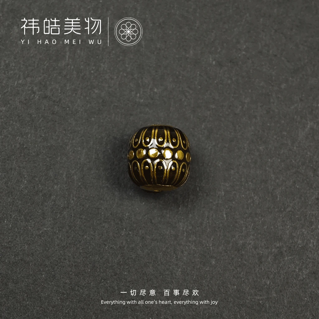格桑花18K金烧蓝桶珠配饰配珠