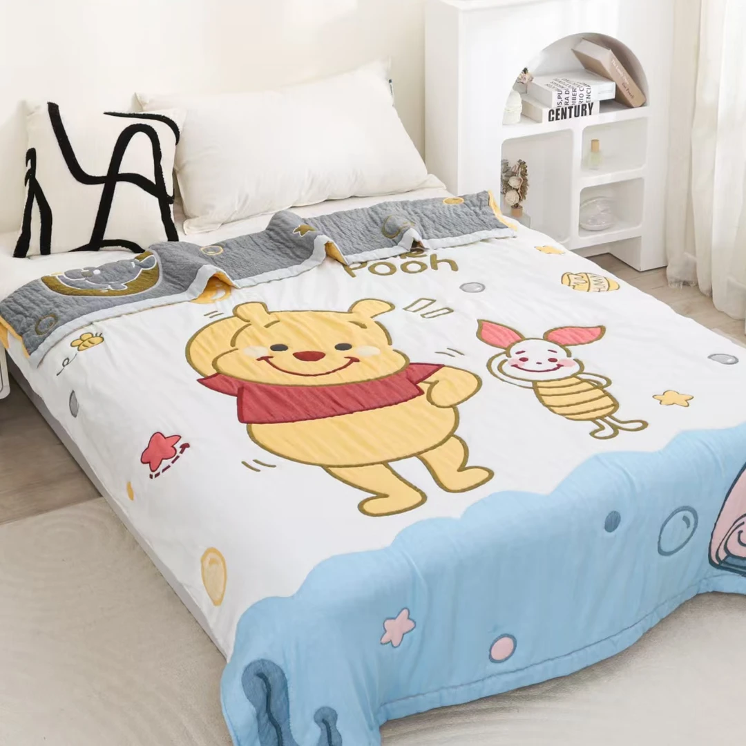 【维尼宝贝】150*200超柔纯棉泡芙被亲肤棉纱四季通用盖被