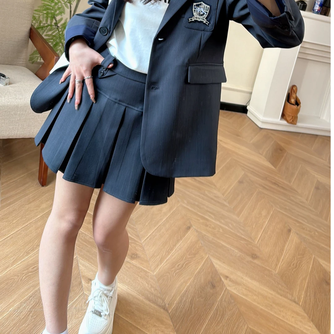 【PGXIAOM】小二定制灰色短款百褶裙QZ5859