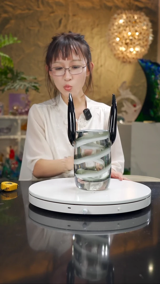 手工艺品琉璃福利黑白花瓶