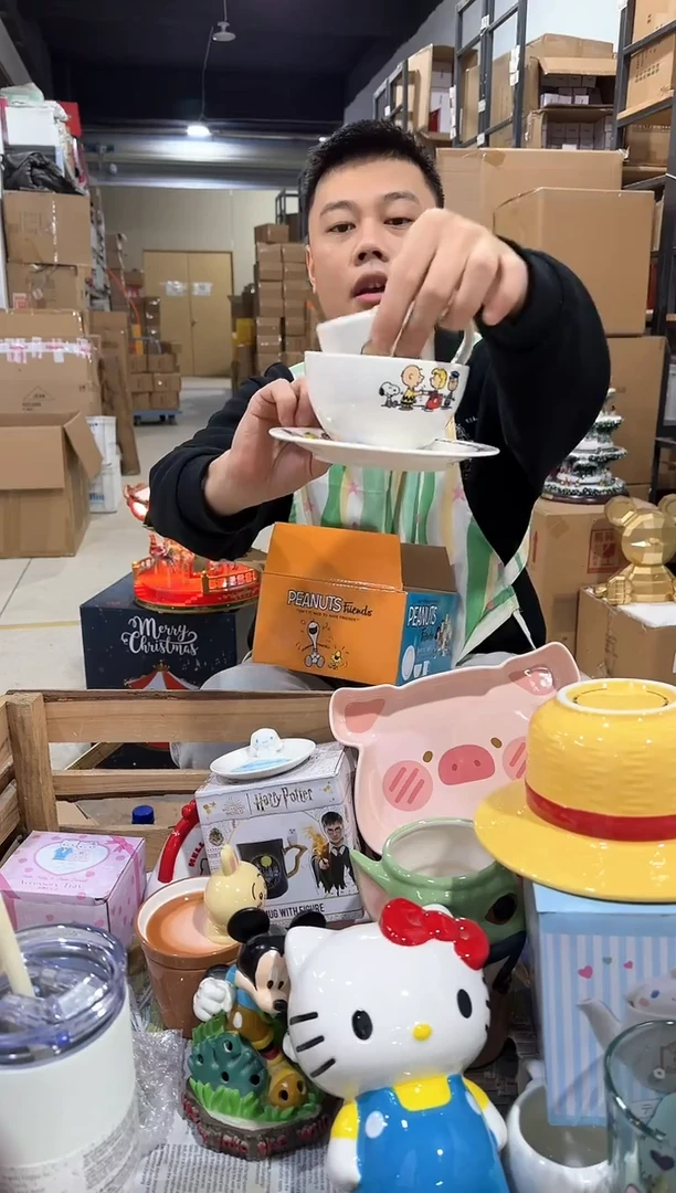 瓷片原盒史努比餐具3件套