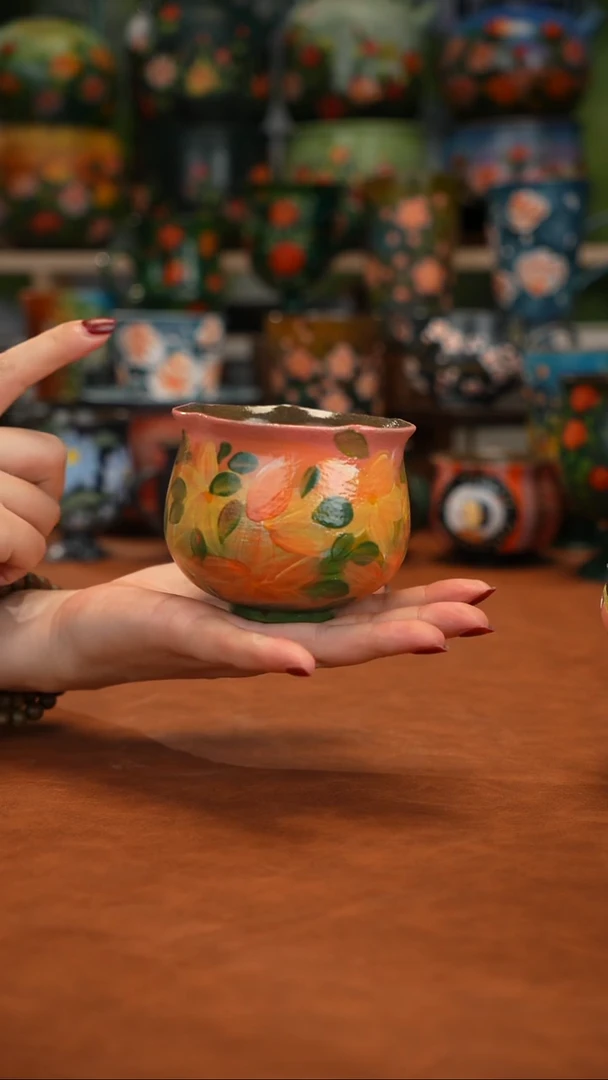 紫砂油画釉下彩手绘