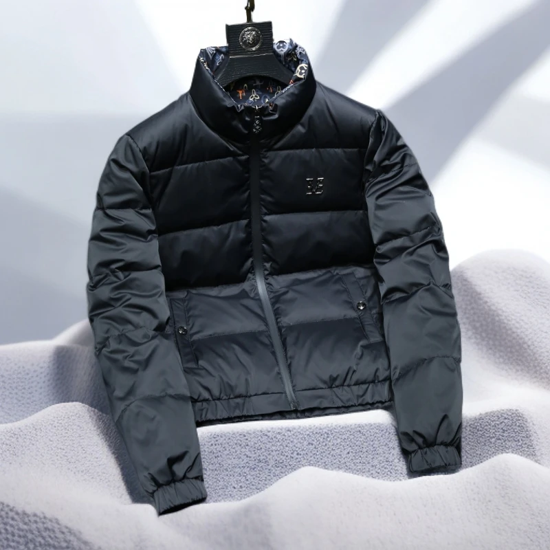 宾斯洛特百搭男士立领羽绒服潮流修身保暖短款夹克冬季新款外套潮