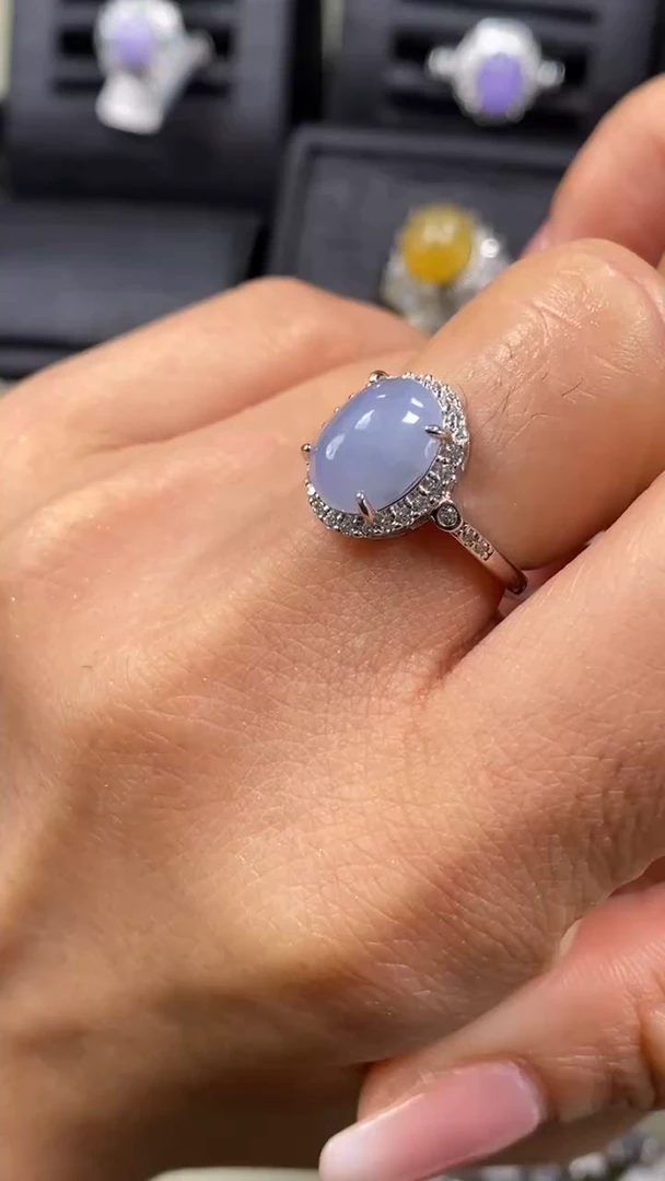 【闪购商品】翡翠戒指银S925镶嵌9164