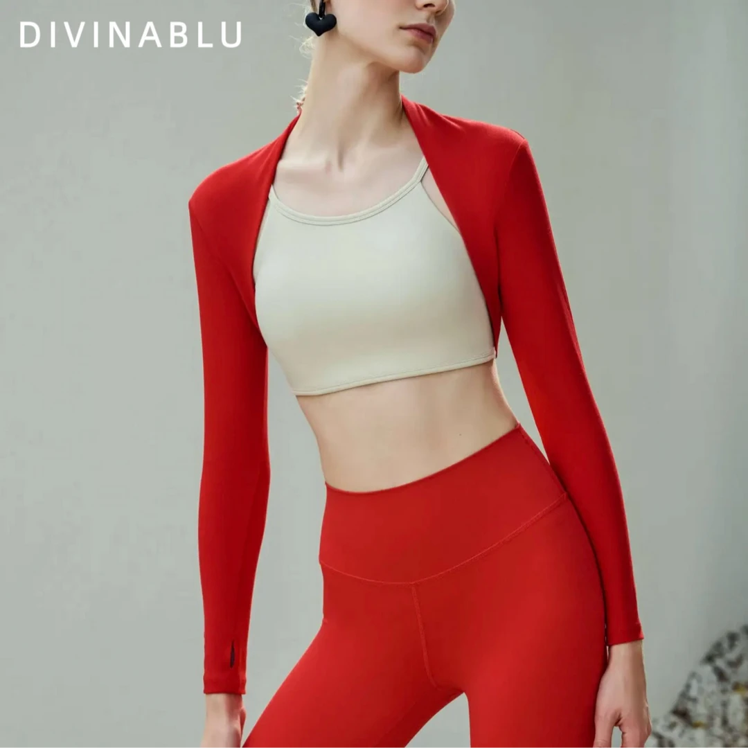 DIVINABLU迪唯纳西雅图纯真外搭女士修身瑜伽服罩衫运动时尚外搭