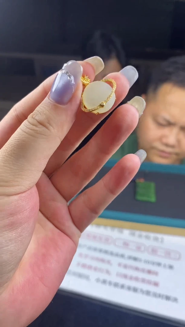 和田玉银S925镶嵌吊坠(不含链)吊坠-D9060