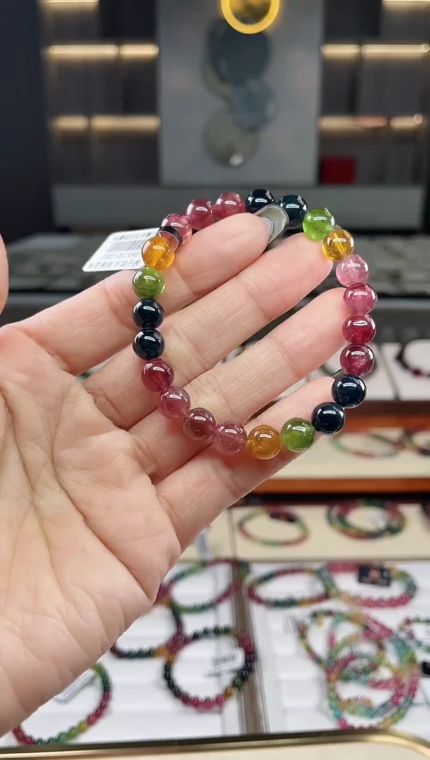 未镶嵌单圈手串8mm+碧玺（多样性发一条）T