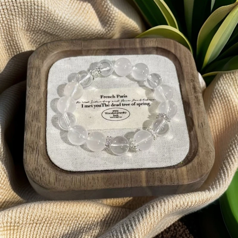 【带证书】天然白水晶情绪手链手串女手链小众设计