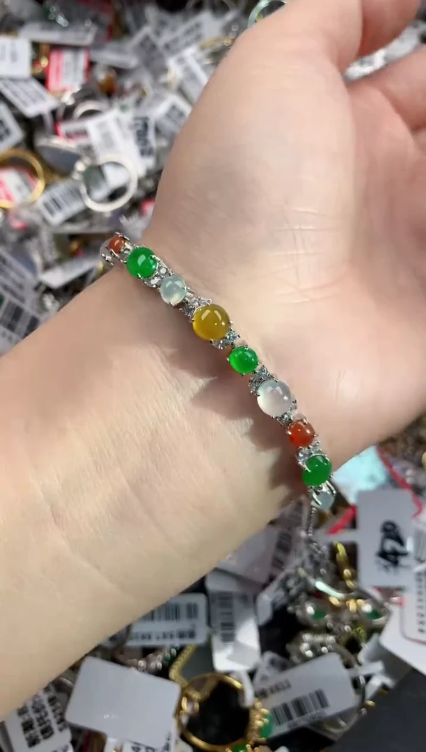 银S925镶嵌戒指翡翠141414---7