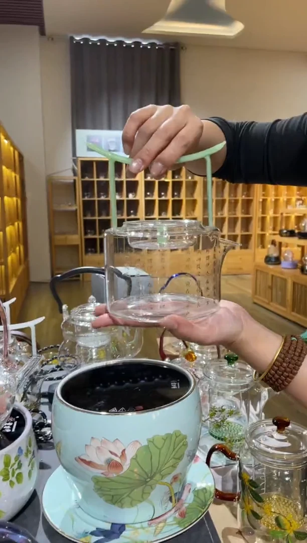 手工艺品玻璃九河鹊桥壶绿把梨花白燕