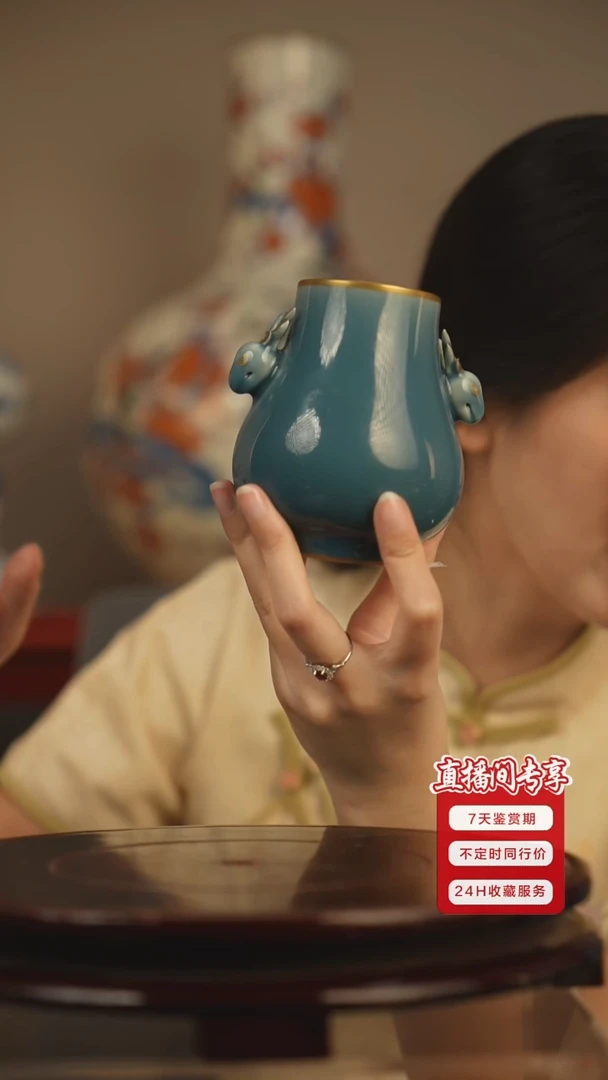 其他华*蓝釉小鹿首尊一只