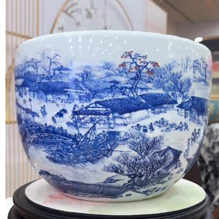 【百善瓷业】清明上河图转运缸-GH