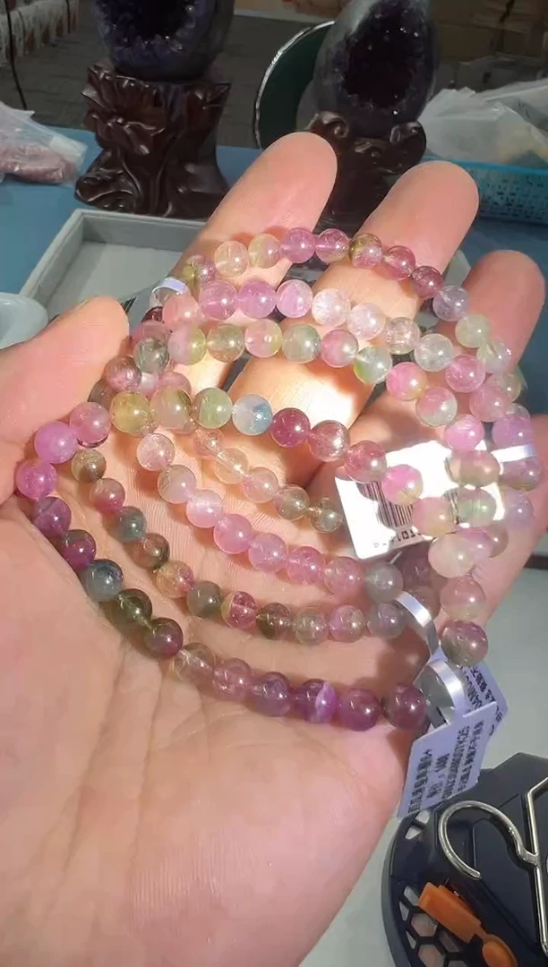 【闪购商品】碧玺手链未镶嵌GWJ304约6mm多样性发一件