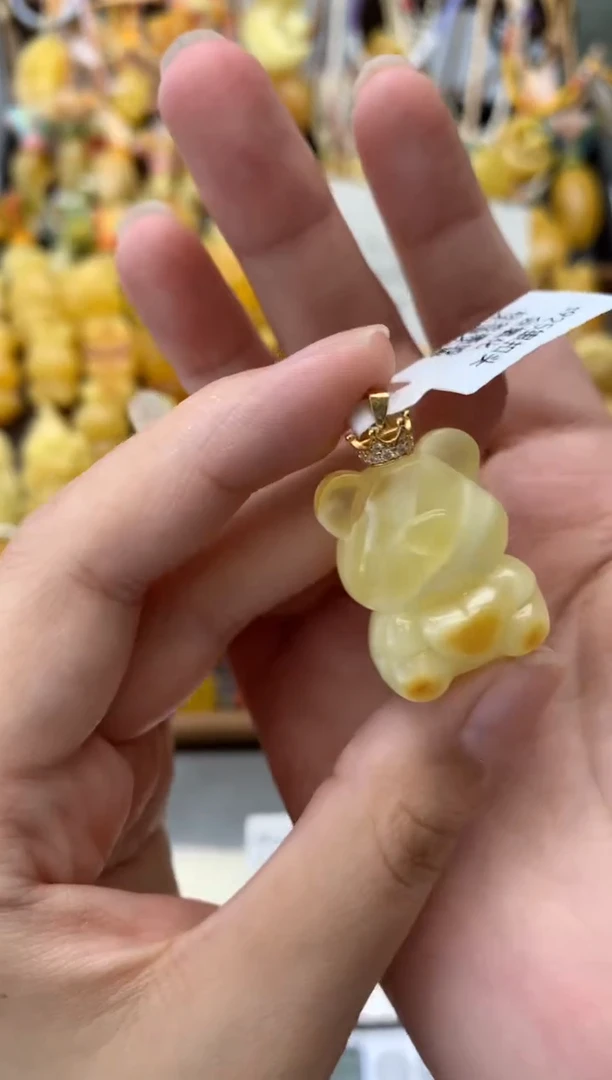 银S925镶嵌琥珀珠宝奇石006琥珀蜜蜡瑕疵品