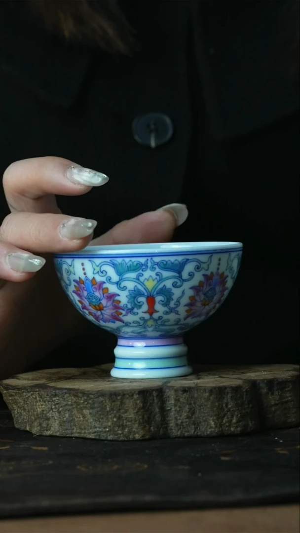 【闪购商品】杯景德镇陶瓷斗彩善听