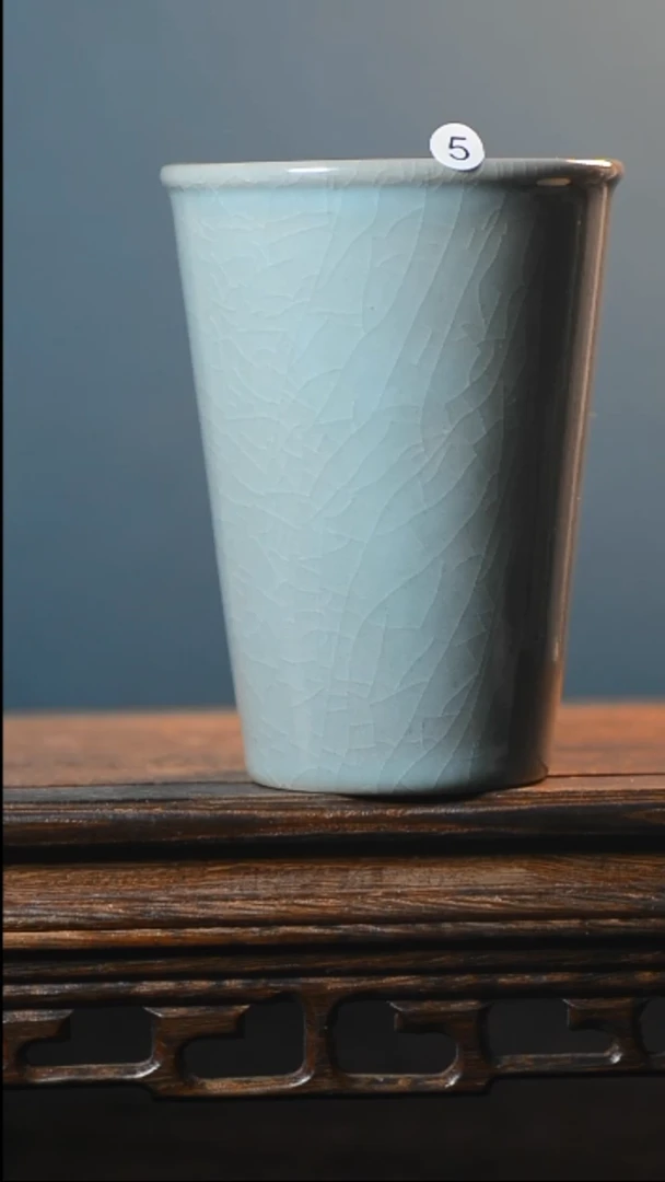 5号直口杯微瑕清凉寺汝瓷