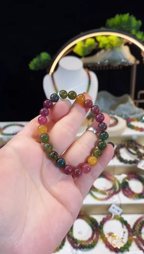 【闪购商品】碧玺手串未镶嵌G2290素圈颜色微差