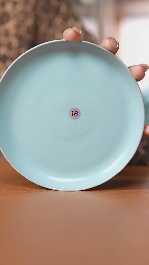 瓷片仿古宋臻釉凤华碟微瑕16