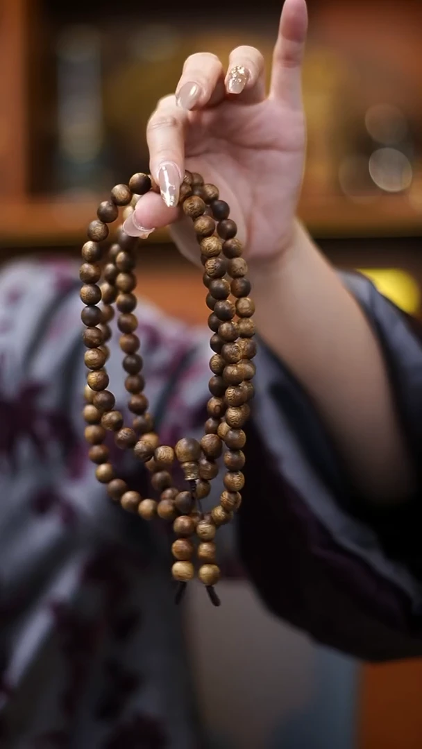 沉香手串9mm金沙叶圆珠多圈27g+多样性发一