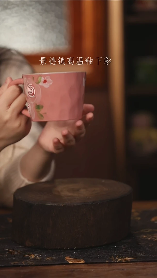 陶瓷景德镇高温釉下手绘陶瓷@L407@
