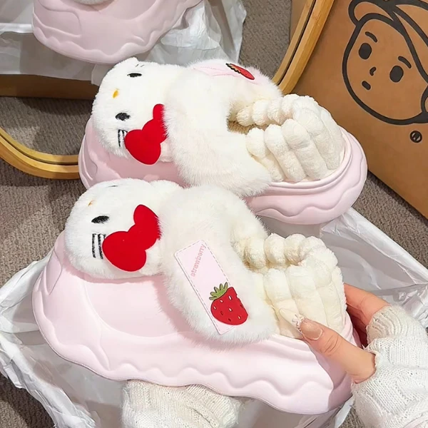 魔术贴棉鞋子女2025新款爆款冬季厚底配裙子运动面包鞋毛毛鞋女潮