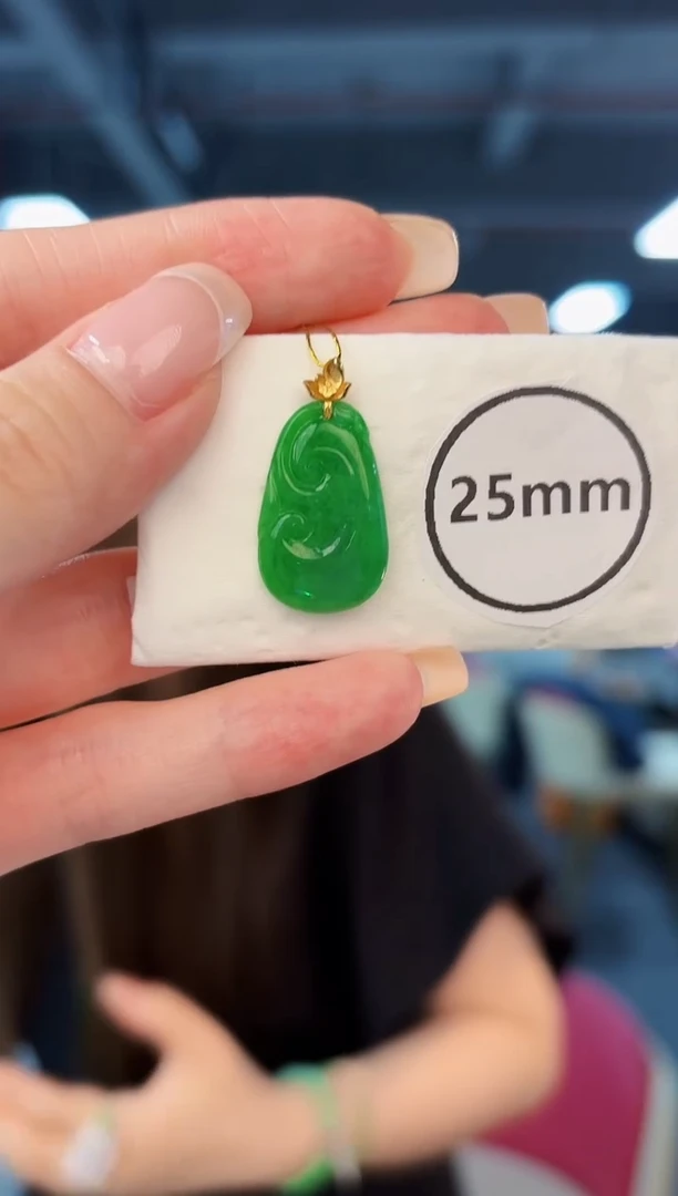 翡翠18K金镶嵌颈饰 缅料A货/支持复检/一件