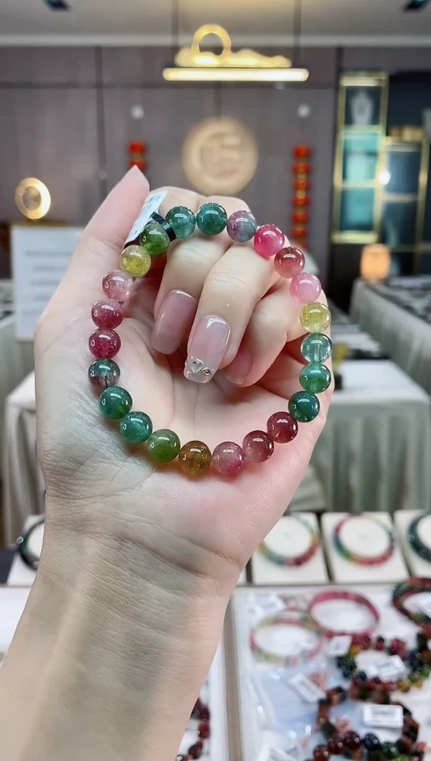 【闪购商品】碧玺西瓜单圈手串8mm+未镶嵌（多样性发一条）hon