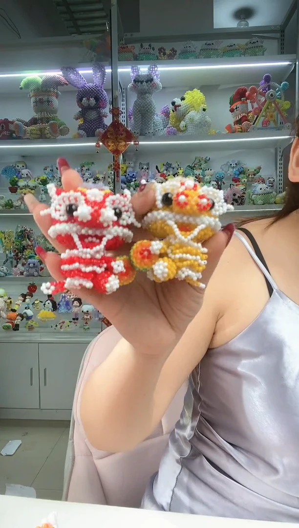 玻璃0127卡2水晶醒狮材料包1对