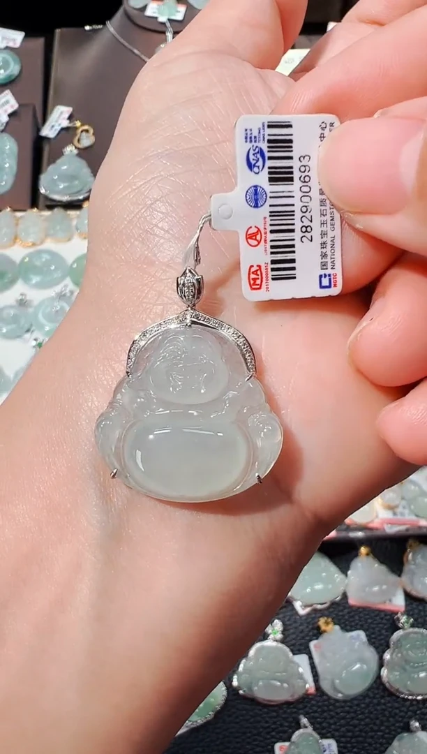 【闪购商品】翡翠吊坠(不含链)18K金镶嵌佛公吊坠693