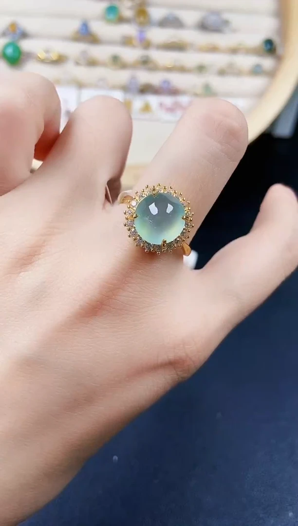 翡翠银S925镶嵌戒指4654646