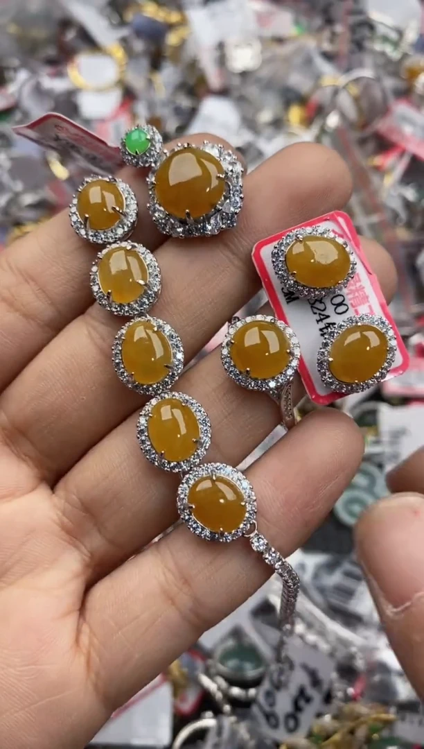 银S925镶嵌戒指翡翠555----10