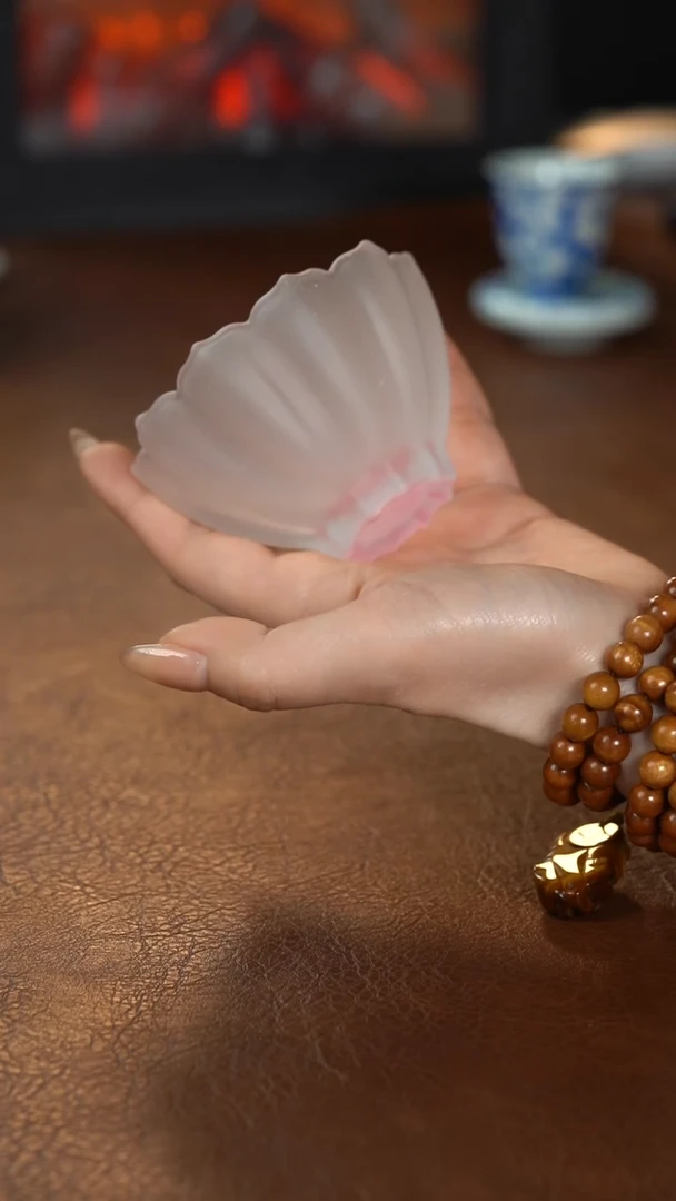 【刷刷专属】 琉璃莲花茶杯  粉色