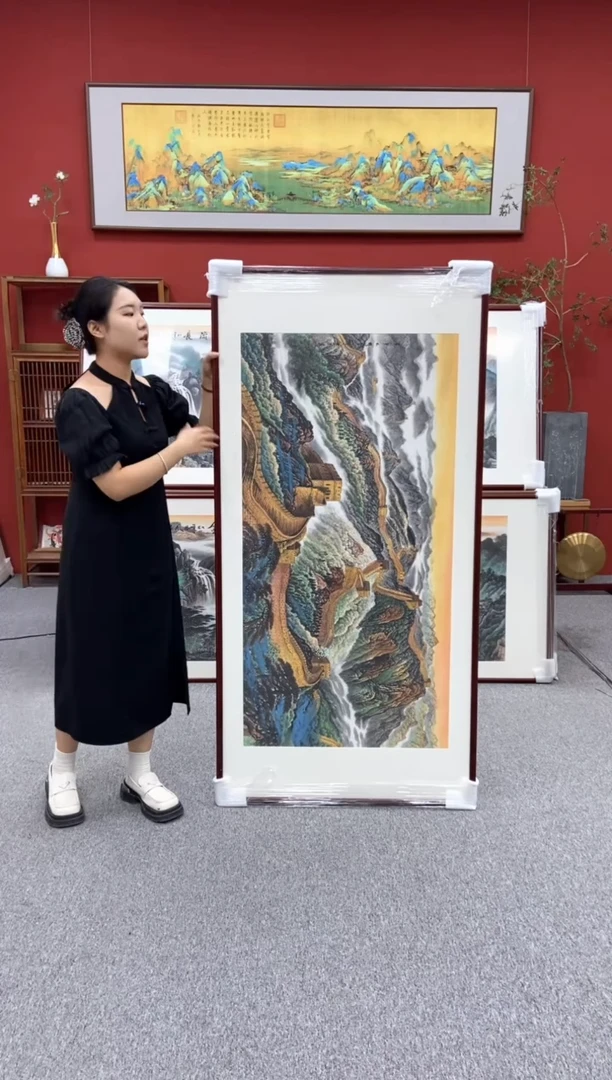国画手绘 万里长城 172*85