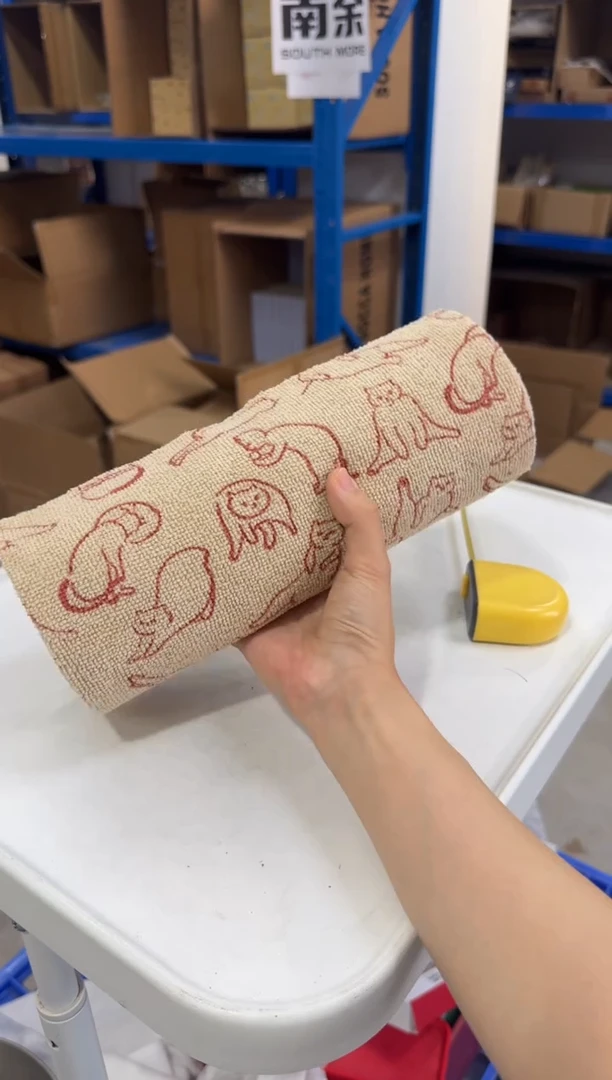 瓷片红色瑜伽猫周抛手撕抹布