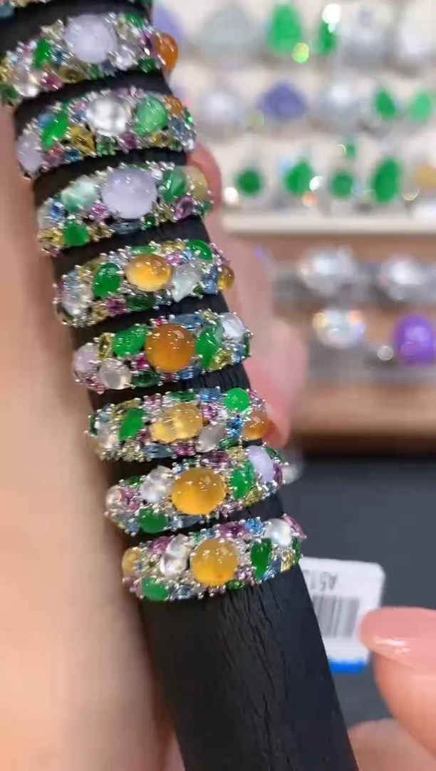 18K金镶嵌戒指翡翠a61多样性一件发货