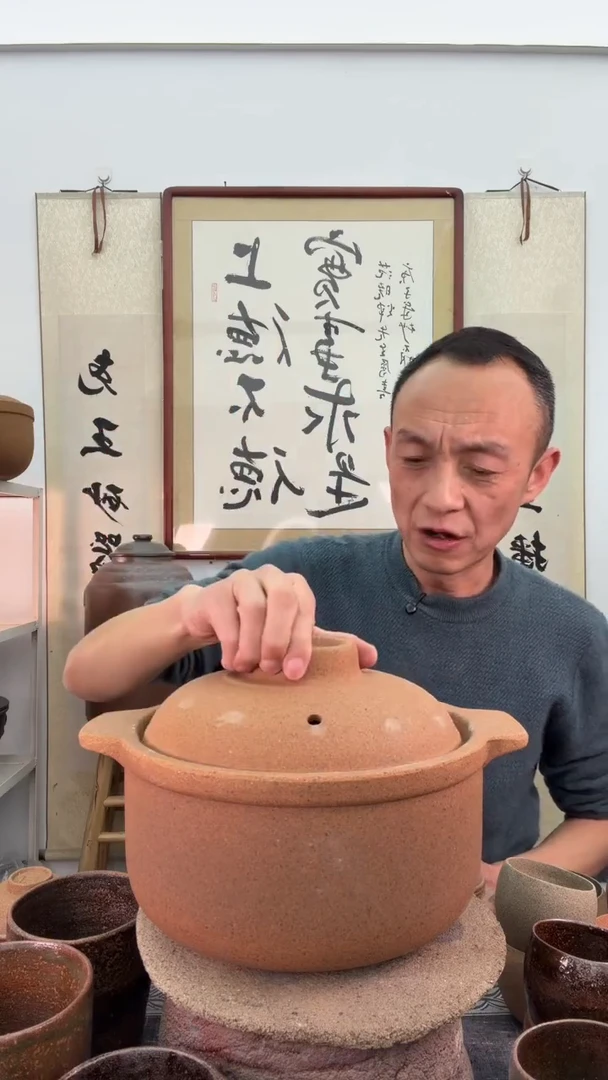 无釉3.5升砂锅杯非遗技艺