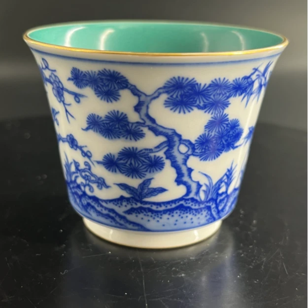 清乾隆青花松竹梅花纹马蹄杯一对sgbgc-2111778