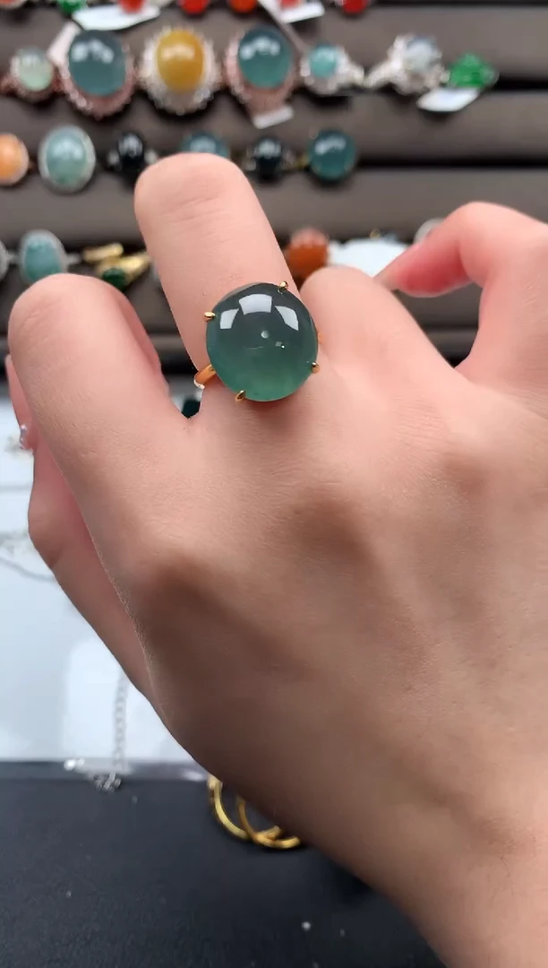 【闪购商品】翡翠戒指银S925镶嵌521124