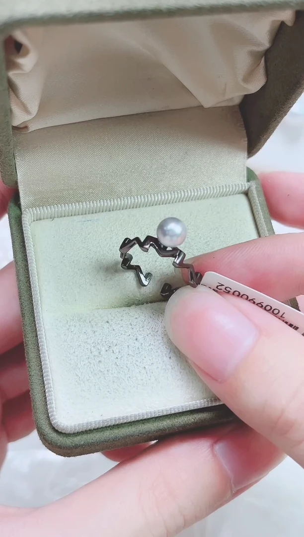 银S925镶嵌戒指海水珍珠多样性发一24699
