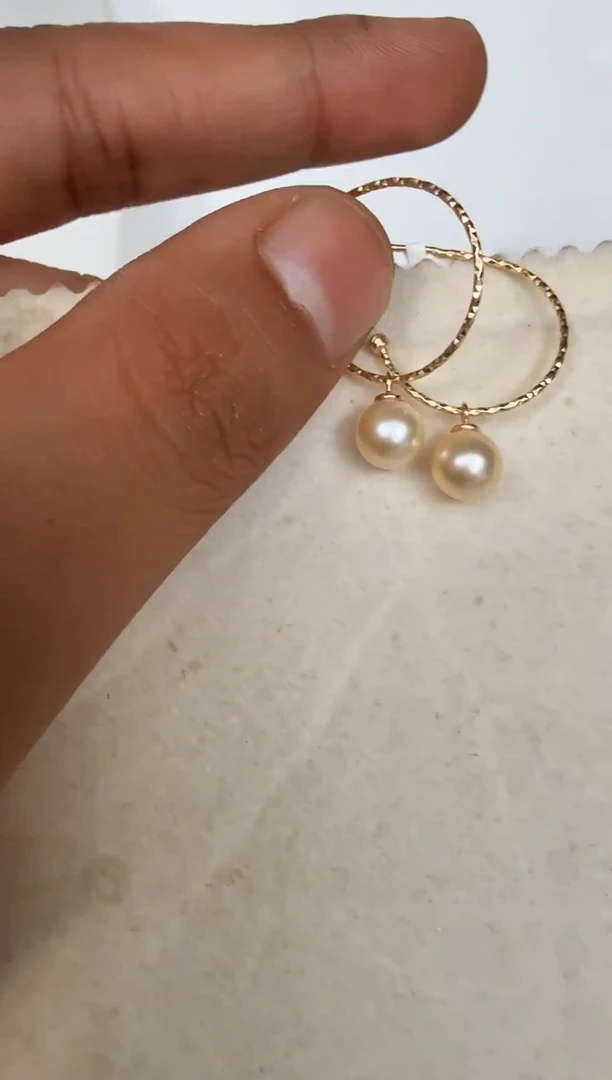 银S925镶嵌耳饰海水珍珠耳钉