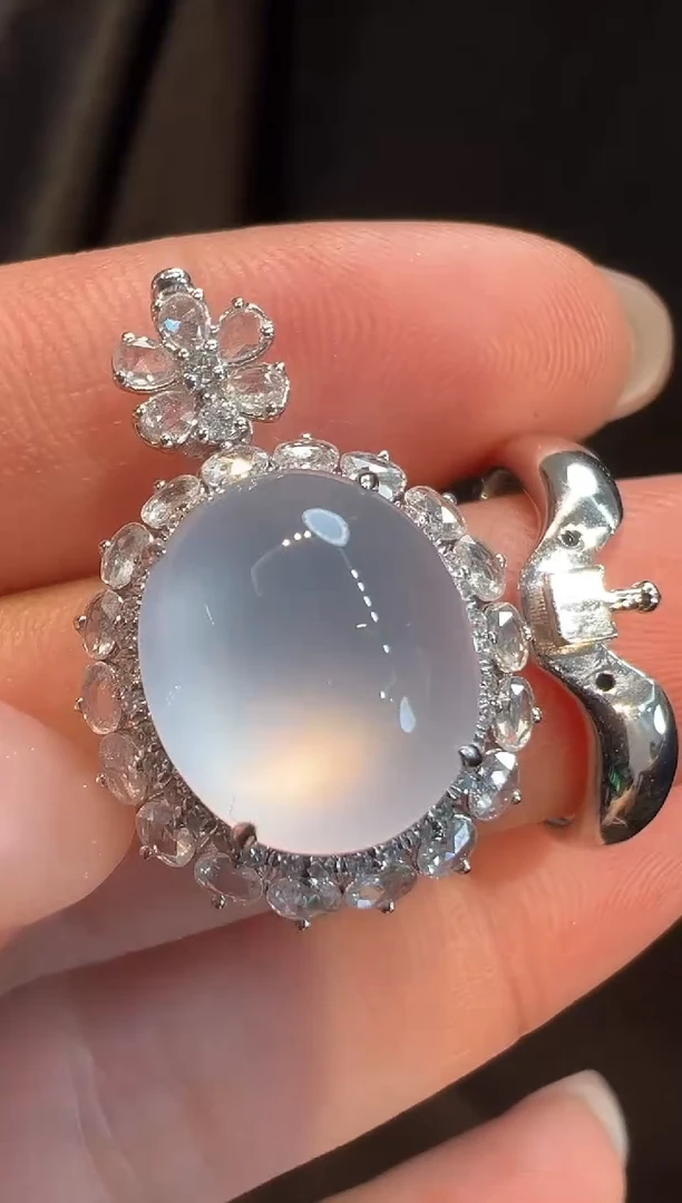 18K金镶嵌戒指翡翠两用款AL6